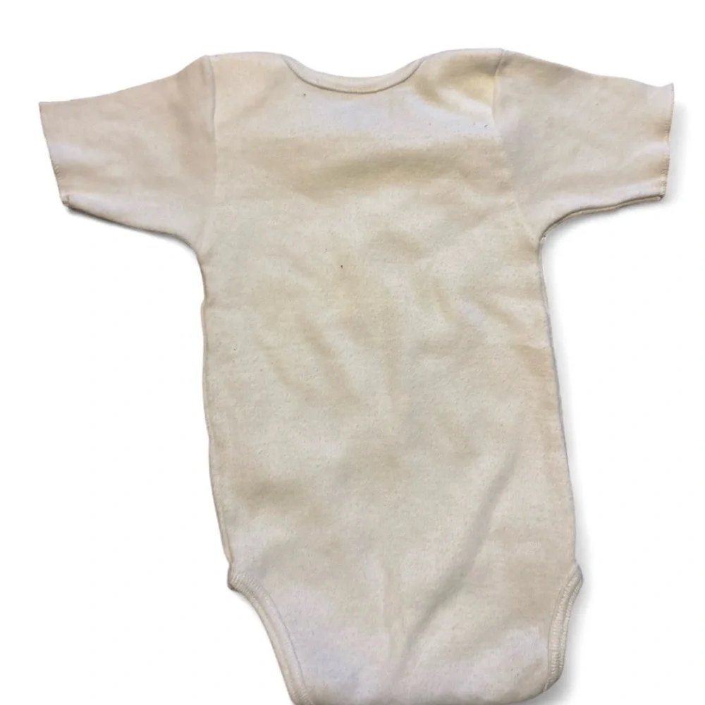 Vintage Baby One Piece Rocking Horse Toy Print Infant White Bodysuit Retro 3-6M